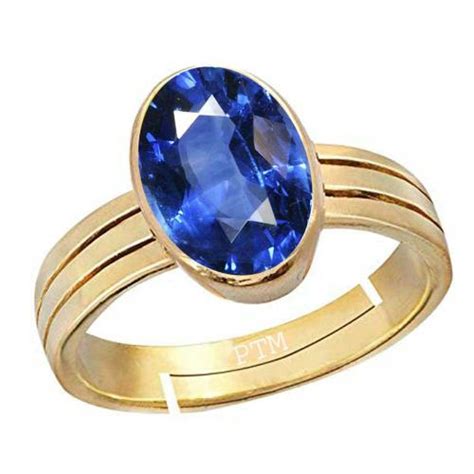 Buy Ptm Blue Sapphire Carat Natural Gemstone Panchdhatu Gold Plated