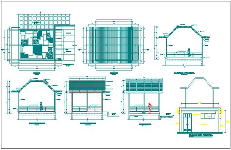 Pergola Sectional And Elevation Details Dwg File Cadbull