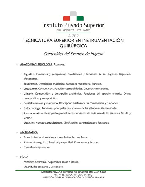 Tecnicatura Superior En Instrumentaci N Quir Rgica