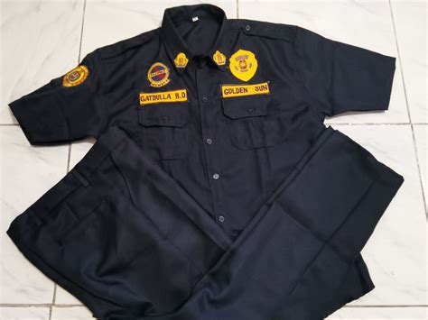 Security Guard Set Uniform W Patches Sosia Padpao Name Agency Name