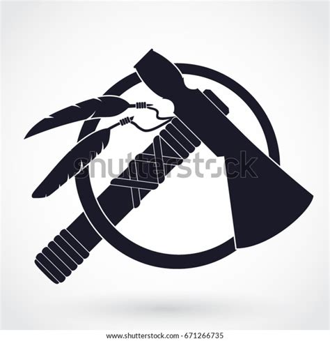 Tomahawk Axe Silhouette Logo Stock Vector Royalty Free 671266735