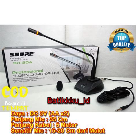 TOP QUALITY BISA COD MIC PODIUM MIC CONFERENCE SHURE SH 20A SH20A