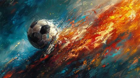 Soccer Ball Painting On Wall Stock Image Image Of Artwork Themed