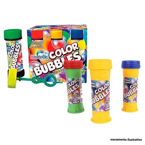 Bolha De Sab O Color Bubbles Infantil Brinquedo Caixa Pe As