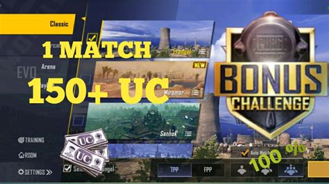 Match Uc Pubg Mobile Bonus Challenge Get Free Uc Youtube