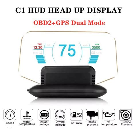 New C1 Obd2gps Dual Mode Obd2 Head Up Display Gps Hud Mirror Digital