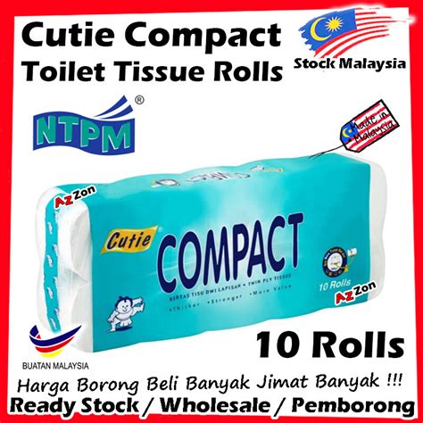 Cutie Compact Toilet Tissue Rolls Kertas Tisu Dwi Lapisan Twin Ply Tissue Cutie Compact Toilet