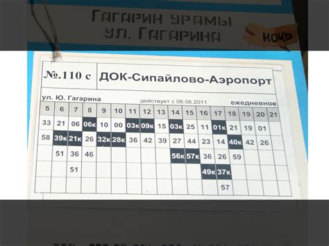 Автобус 110с в Уфе: расписание и остановки по маршруту