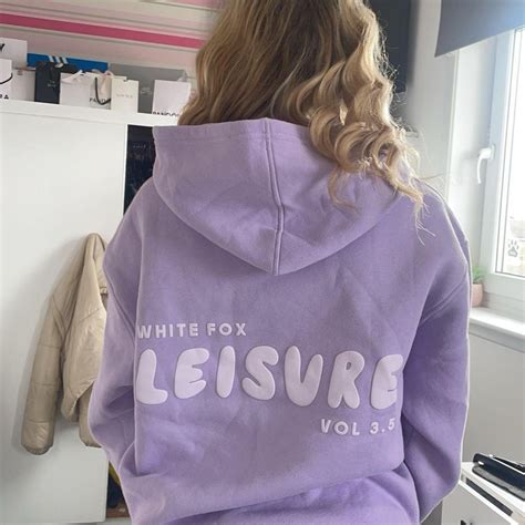 Purple White Fox Hoodie Xss Fits Depop