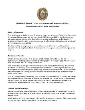 LISS PARISH COUNCIL Application Doc Template PdfFiller