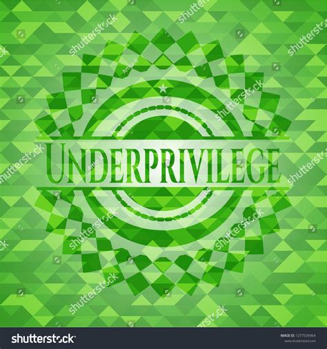 Underprivilege Realistic Green Emblem Mosaic Royalty Free Stock