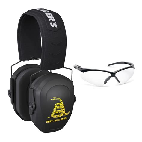 Walker S Razor Slim Passive Safety Ear Muffs Black Dtom With Glasses Kit