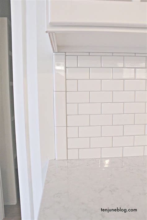 20 White Subway Tile With Light Grey Grout