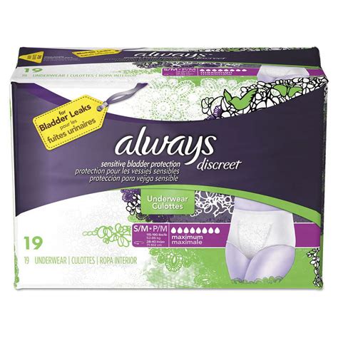 Discreet Incontinence Underwear Smallmedium Maximum Absorbency 19pack 3 Packscarton