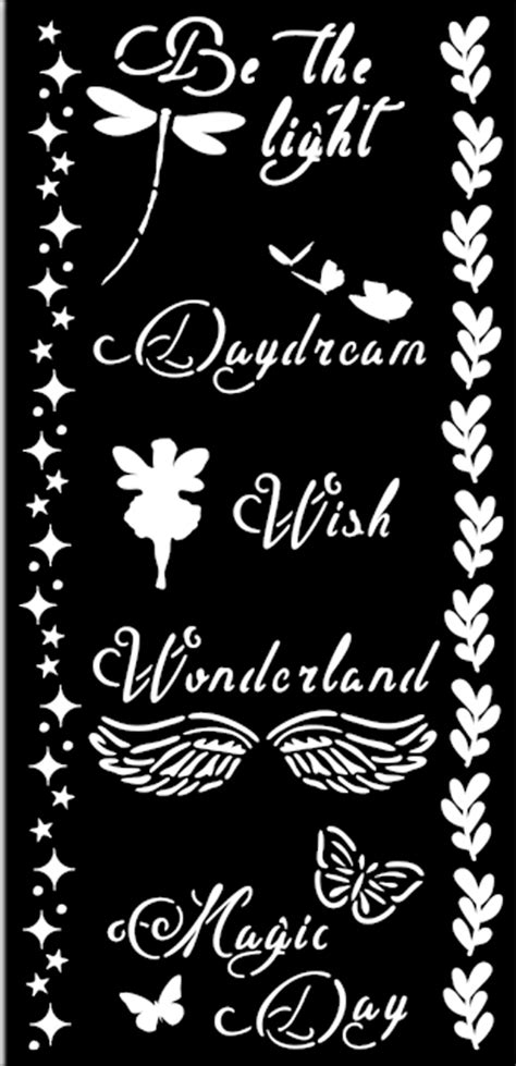 Stamperia Wonderland Thick Stencil 12x25cm Magic Day Kstdl96