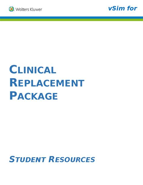 Vernon Watkins Clinical Packet CLINICAL REPLACEMENT PACKAGE STUDENT