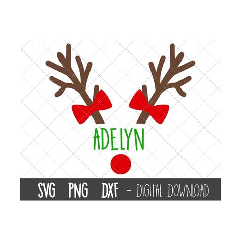 Girl Reindeer Rudolph Horn Name Frame Svg Reindeer Svg Rei Inspire