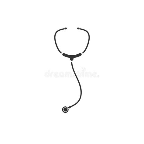 Stethoscope icon flat stock vector. Illustration of patient - 134125499