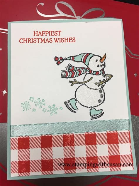 Stampin Up Spirited Snowmen Stamped Christmas Cards Sample