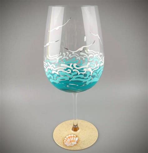 Beach Wine Glass Tropical Ocean Starfish Shell Sea Etsy Beach Wine