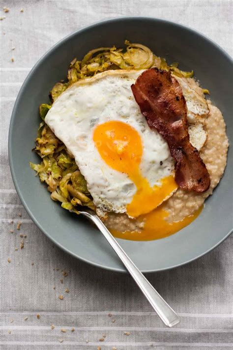 Savoury Porridge with Brussels Sprouts - Eat Love Eat