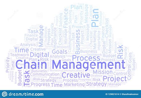 Chain Management Word Cloud Made With Text Only Stock Illustration