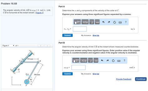 Solved The Angular Velocity Of Link Ab Is Omega Ab Chegg
