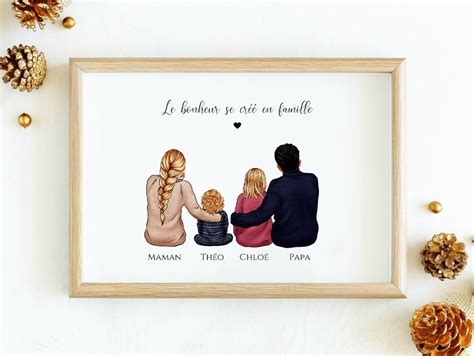 Affiche Portrait De Famille Personnalisable Avec Personnages Etsy France