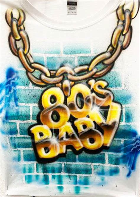 80s 90s Baby Airbrush Tshirt Custom Airbrush Tshirt Old School Design