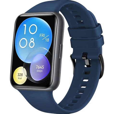 Silikonowy Pasek Fixed Silicone Strap Do Huawei Watch Fit Granatowy