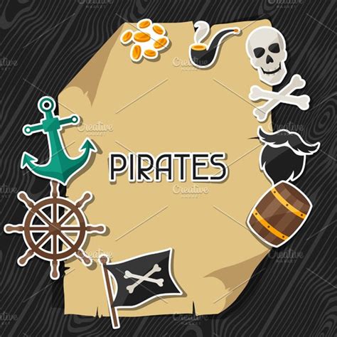 Backgrounds On Pirate Theme Illustrator Templates Creative Market