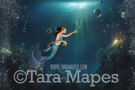 Ocean Digital Backdrop - Underwater - Under the Sea Digital Background - Mermaid Digital ...