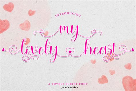 My Lovely Heart Font By Juncreative · Creative Fabrica