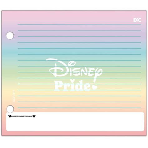 Mini Caderno Argolado Argolas Folhas Horizontal Disney Pride