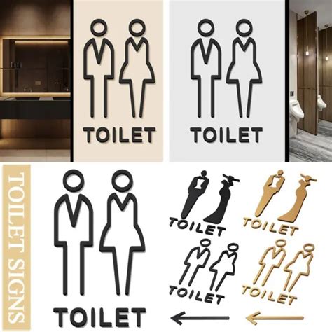 Woman Man Acrylic Toilet Door Sign Restroom Wc Bathroom Door Signs