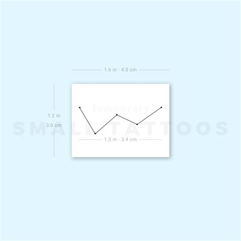 Cassiopeia Constellation Temporary Tattoo - Set of 3 – Small Tattoos