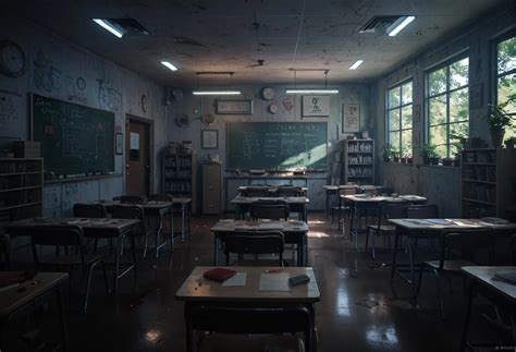 Horror Classroom with Bloodstained Desks - Diffus - Stable Diffusion AI ...