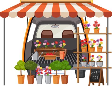 Flea Market Concept With Car Boot Sale 6890850 Vector Art At Vecteezy