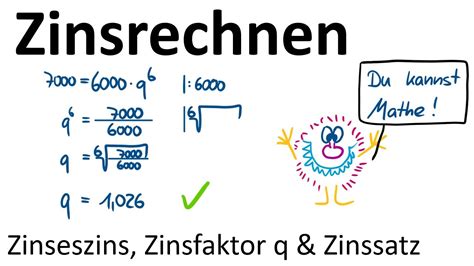 Zinsrechnen Zinseszins Zinssatz Berechnen Formel Nach Q