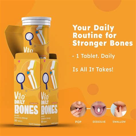 Vito Daily Bones Vitamin D3 K2 Flavoured Mints For Strong Bones