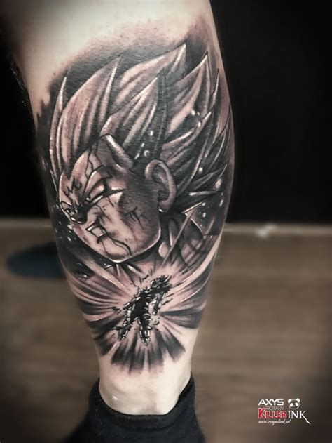 Tatuagem Goku E Vegeta - Majin Vegeta Vs Goku Tattoo