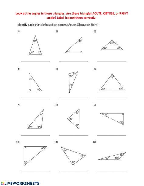 Classifying Triangles By Angles Worksheet Angleworksheets