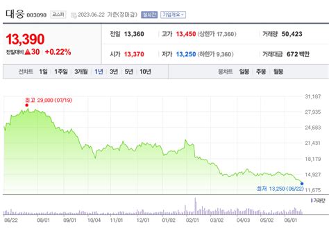 대웅 주가 전망 확인과 기업 상세 정보 제약주 제약 관련주