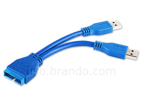 USB 3.0 20-Pin Header Female to USB 3.0 Type-A Male Short Cable