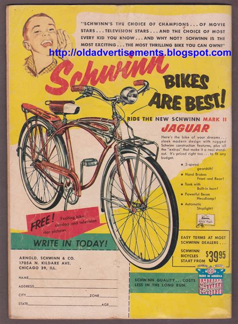 Vintage Advertisements 2 Vintage Schwinn Bicycle Ads From 1958