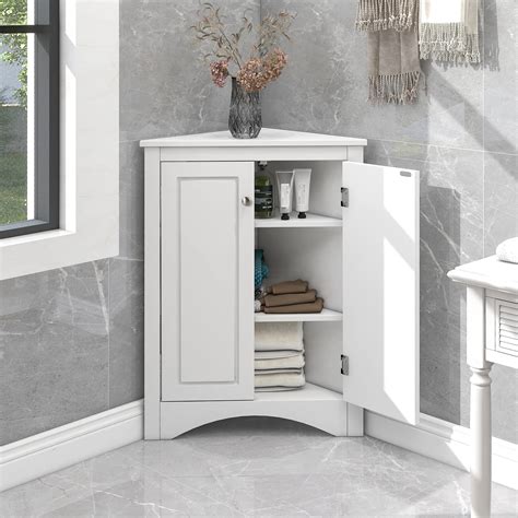 Magic Home Freestanding Storage Tall Bathroom Cabinet With Adjustable