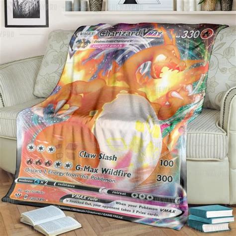 Anime Pokemon Charizard Ex Flashfire Soft Blanket Hot Sale 2025