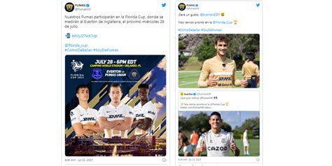 Florida Cup Pumas vs Everton UNAM enfrentará al equipo de James