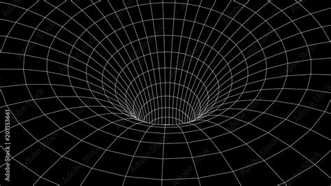 Tunnel Or Wormhole Abstract Wormhole Science 3D Tunnel Grid Wireframe