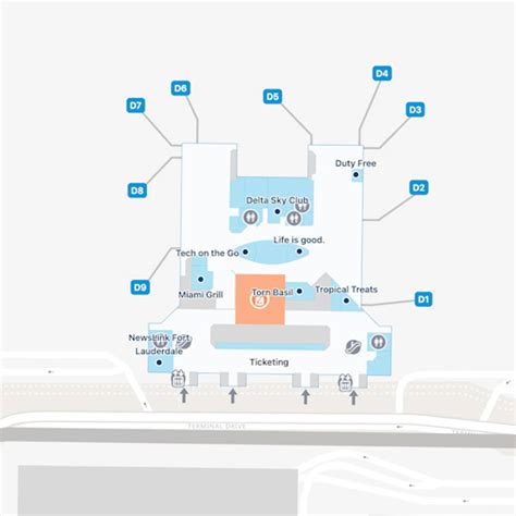 Fort Lauderdale Hollywood Airport Fll Terminal 3 Map